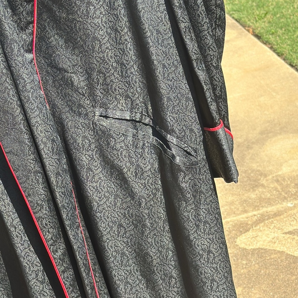 NOS Vintage Enro Idle Hour Lounge Togs Black Red Smoking Jacket Robe M USA Made - Picture 5 of 13